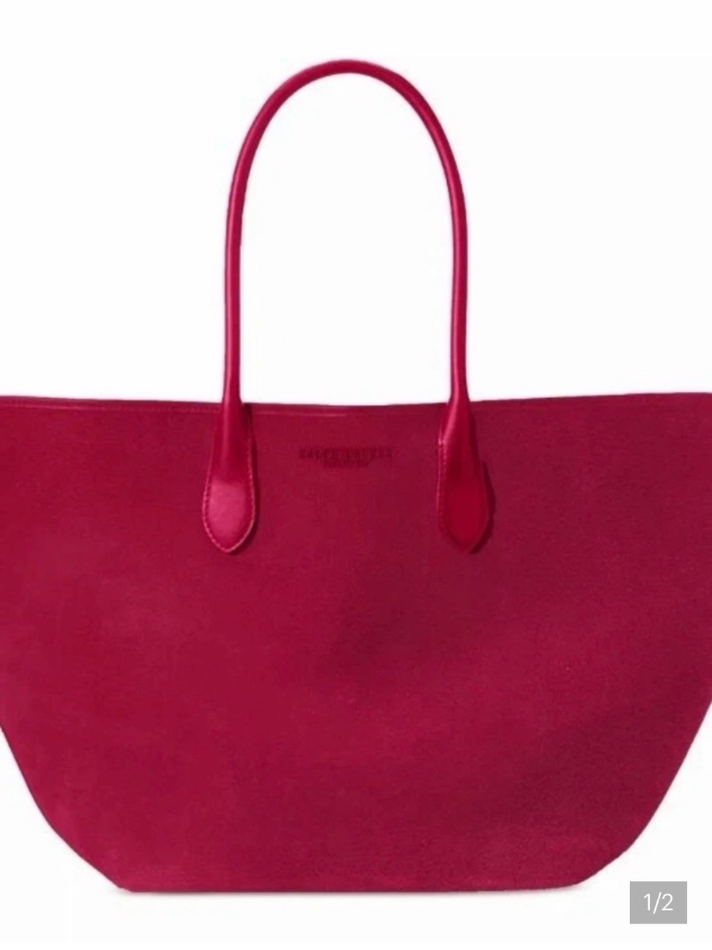 Ralph Lauren Raspberry Suede Tote